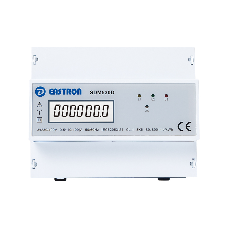 Dreiphasiger elektronischer kWh-Zähler mit 7 Modulen, Din-Schiene und Impulsausgang