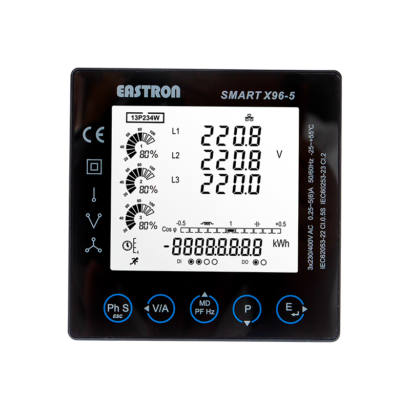 DI/DO RS485 Modbus 96x96 Panelmontierter Multifunktions-Leistungsanalysator