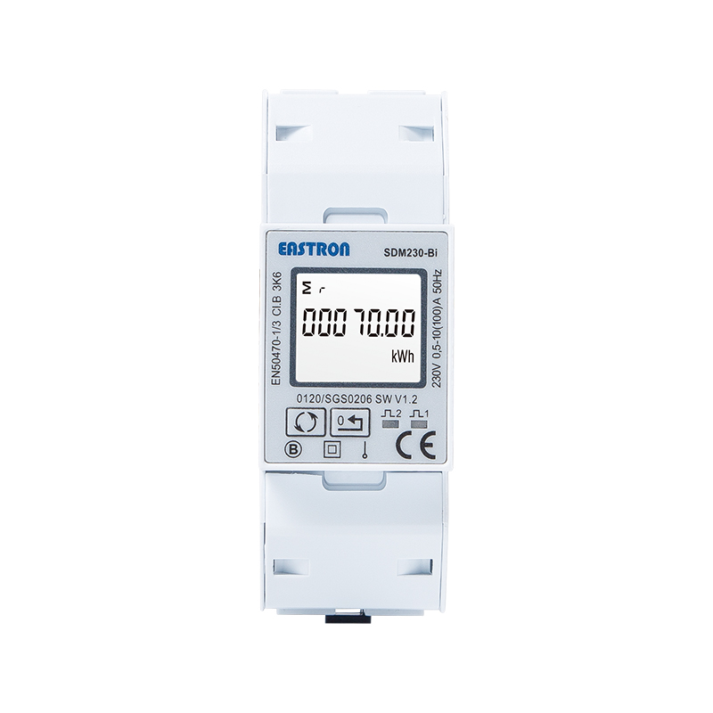 Rückstellbarer bidirektionaler einphasiger elektronischer kWh-Zähler mit DIN-Schiene und Impulsausgang