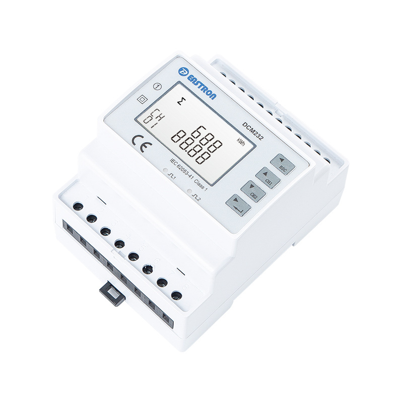 Doppelkanal-DIN-Schienen-DC-Energiezähler 5-1000 V DC RS485 Modbus