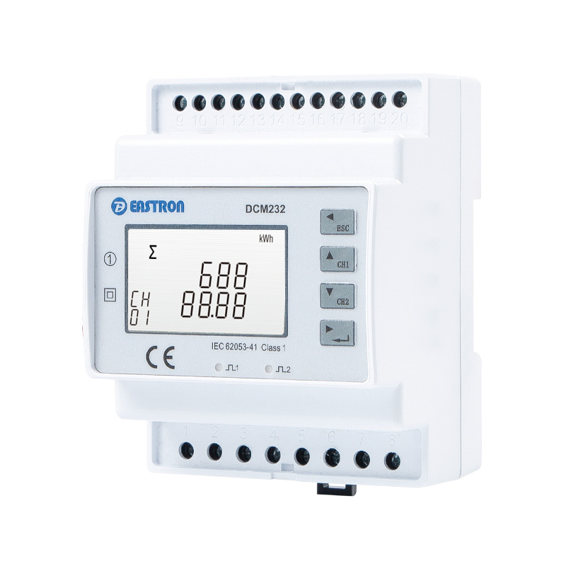 Doppelkanal-DIN-Schienen-DC-Energiezähler 5-1000 V DC RS485 Modbus