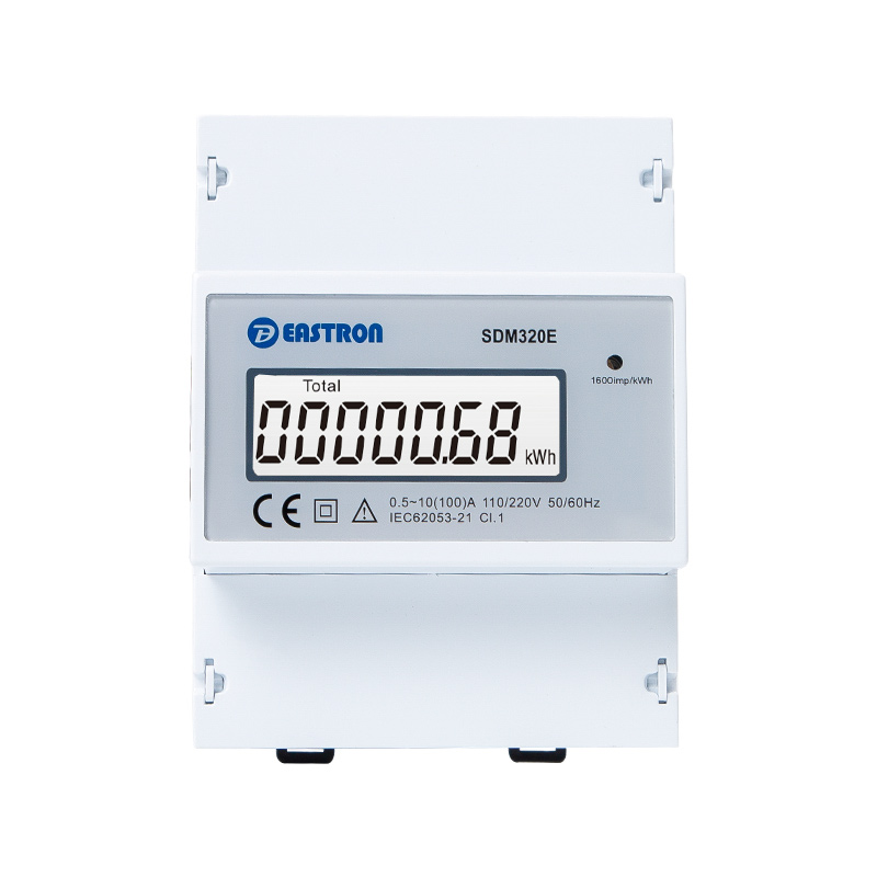 2P+N Din Rail Einphasiger elektronischer kWh-Zähler mit Impulsausgang