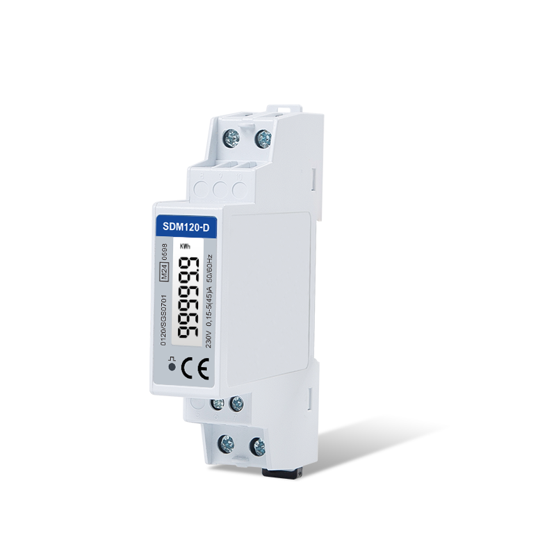 Einphasiger elektronischer kWh-Zähler mit LCD-Display und DIN-Schiene und Impulsausgang