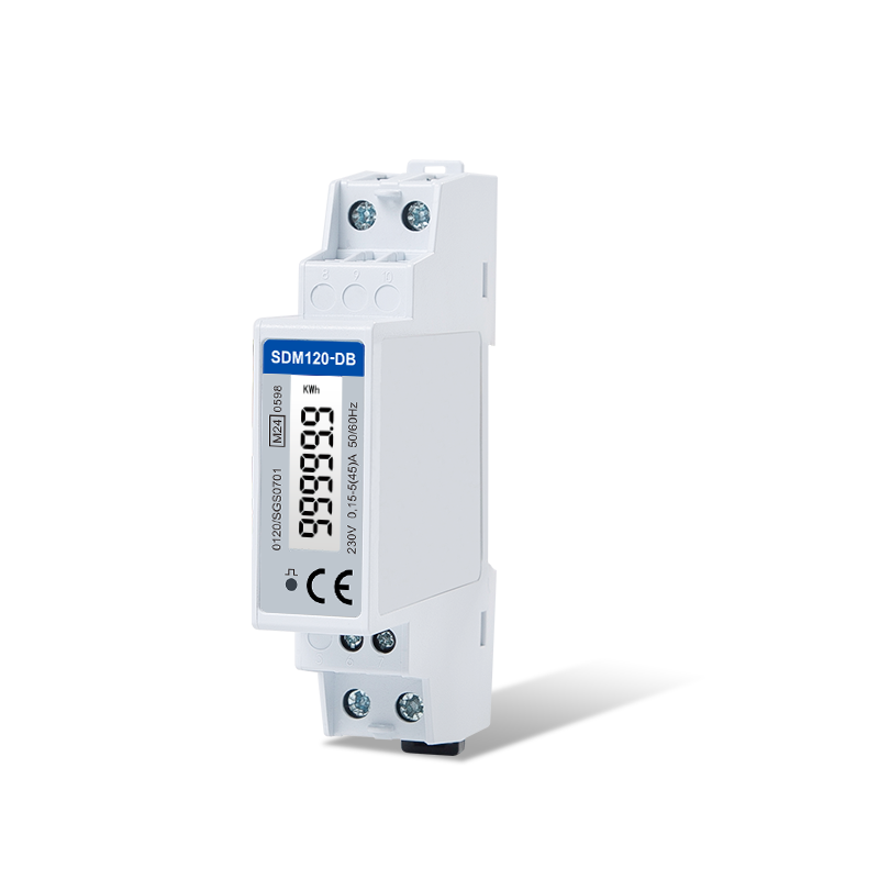 Einphasiges MID-Energiemessgerät mit LCD-Display und Hintergrundbeleuchtung für DIN-Schiene und Impulsausgang