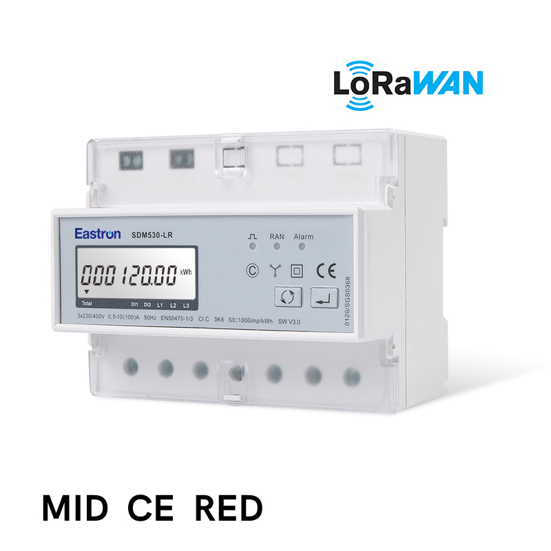 MID/RED-zertifizierter Dreiphasen-Multifunktions-Energiezähler LoraWAN vom Direkttyp für IOT-Lösungen
