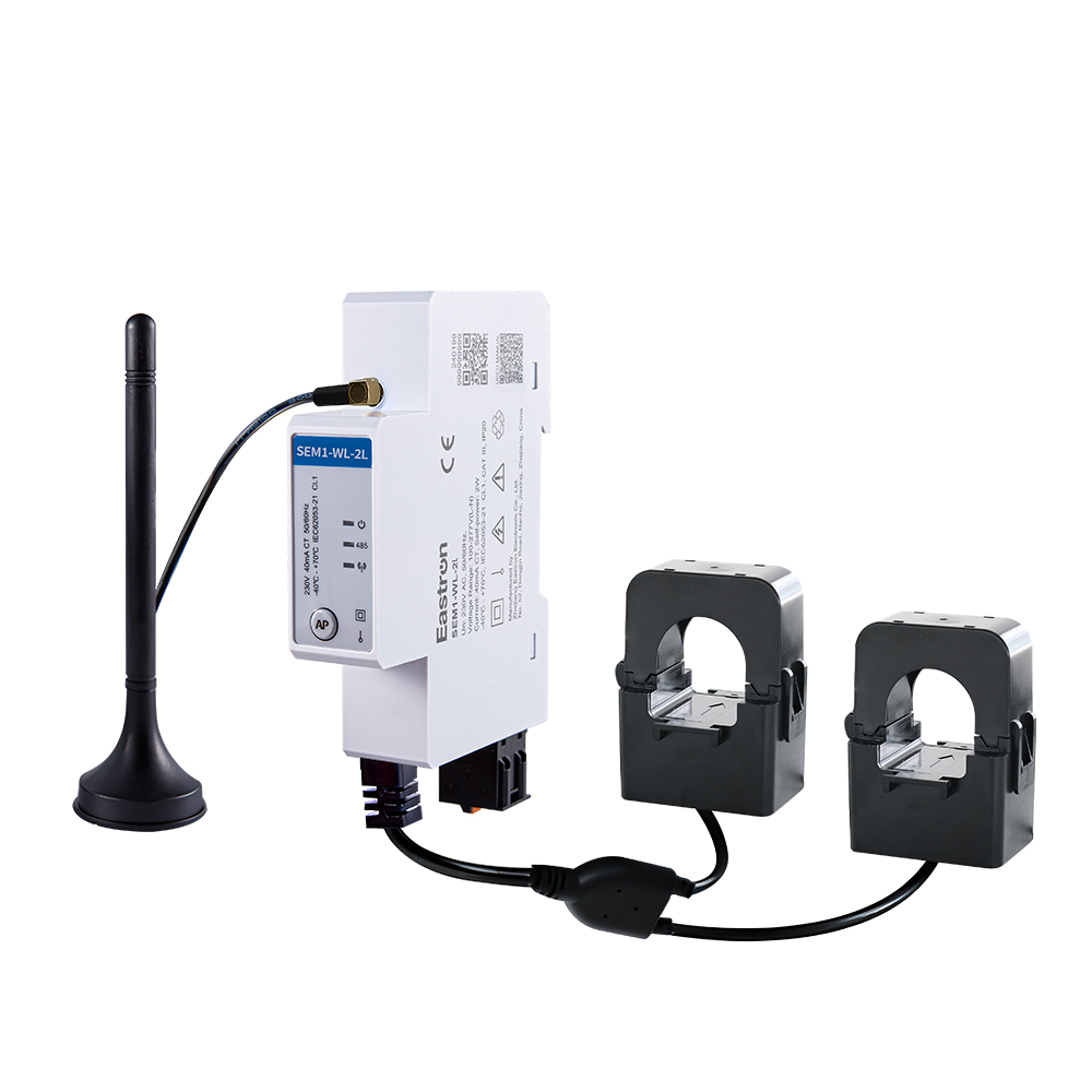 CT-Verbindung Zweikanaliger einphasiger Din-Schienen-WLAN-Energiezähler für PV-Messung