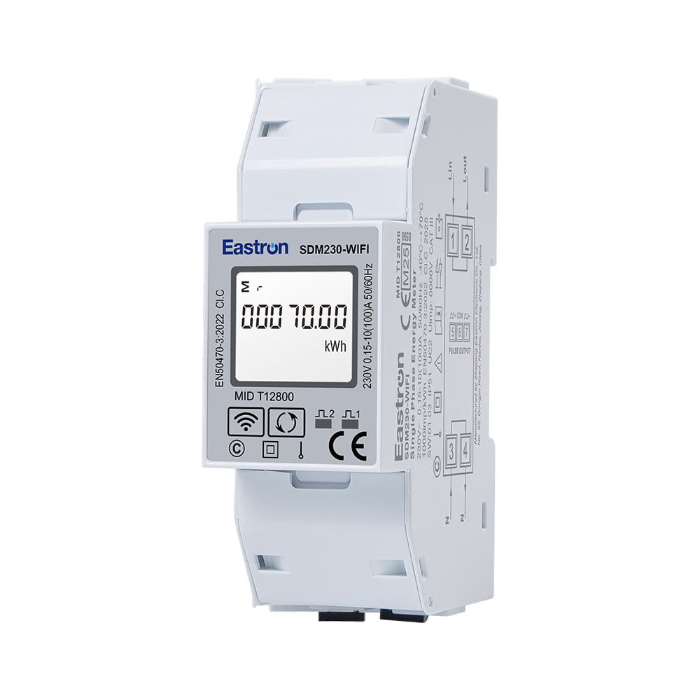 WIFI Communication Single Phase Din Rail MID Energy Meter