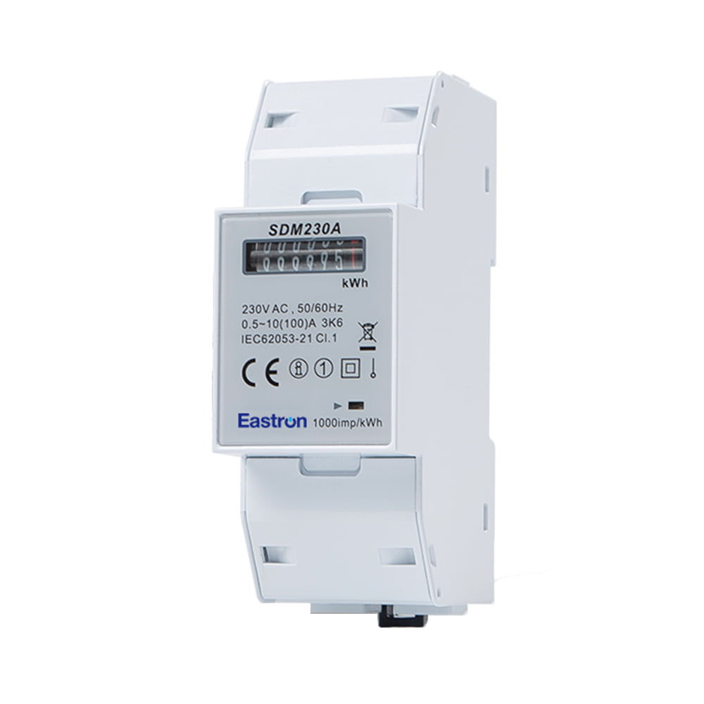 Analog Display 100A Din Rail Single Phase Electronic kWh meter with Pulse Output