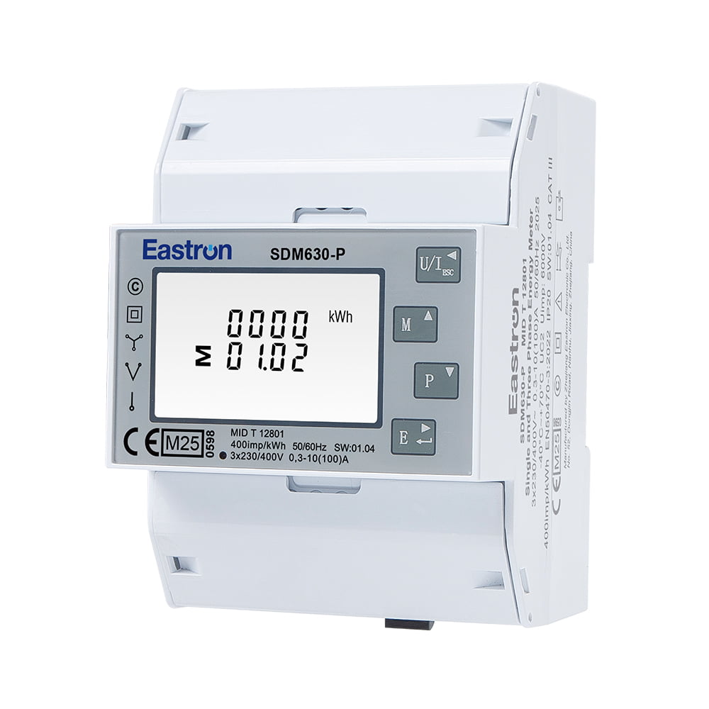 Dreiphasiger MID-Energiezähler mit Impulsausgang auf DIN-Schiene