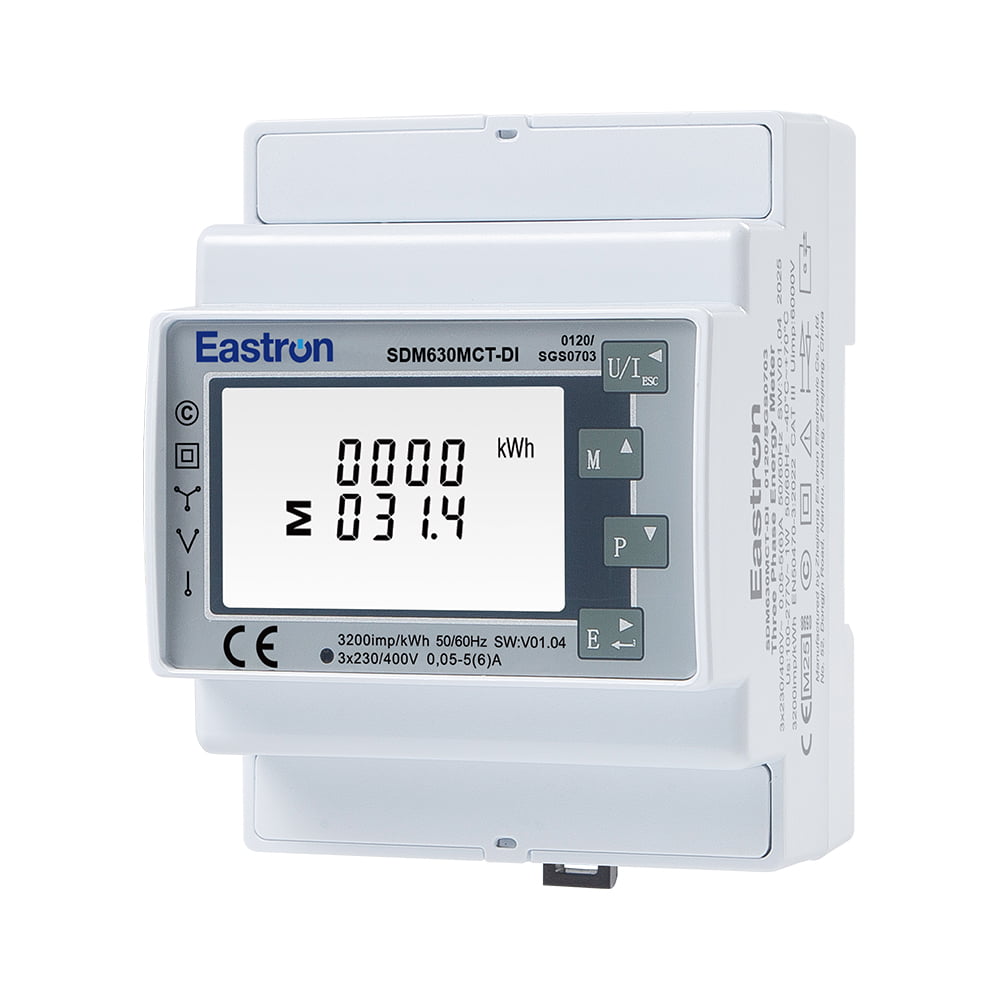CT Operated Digital Input RS485 Din Rail Three Phase UL Energy Meter