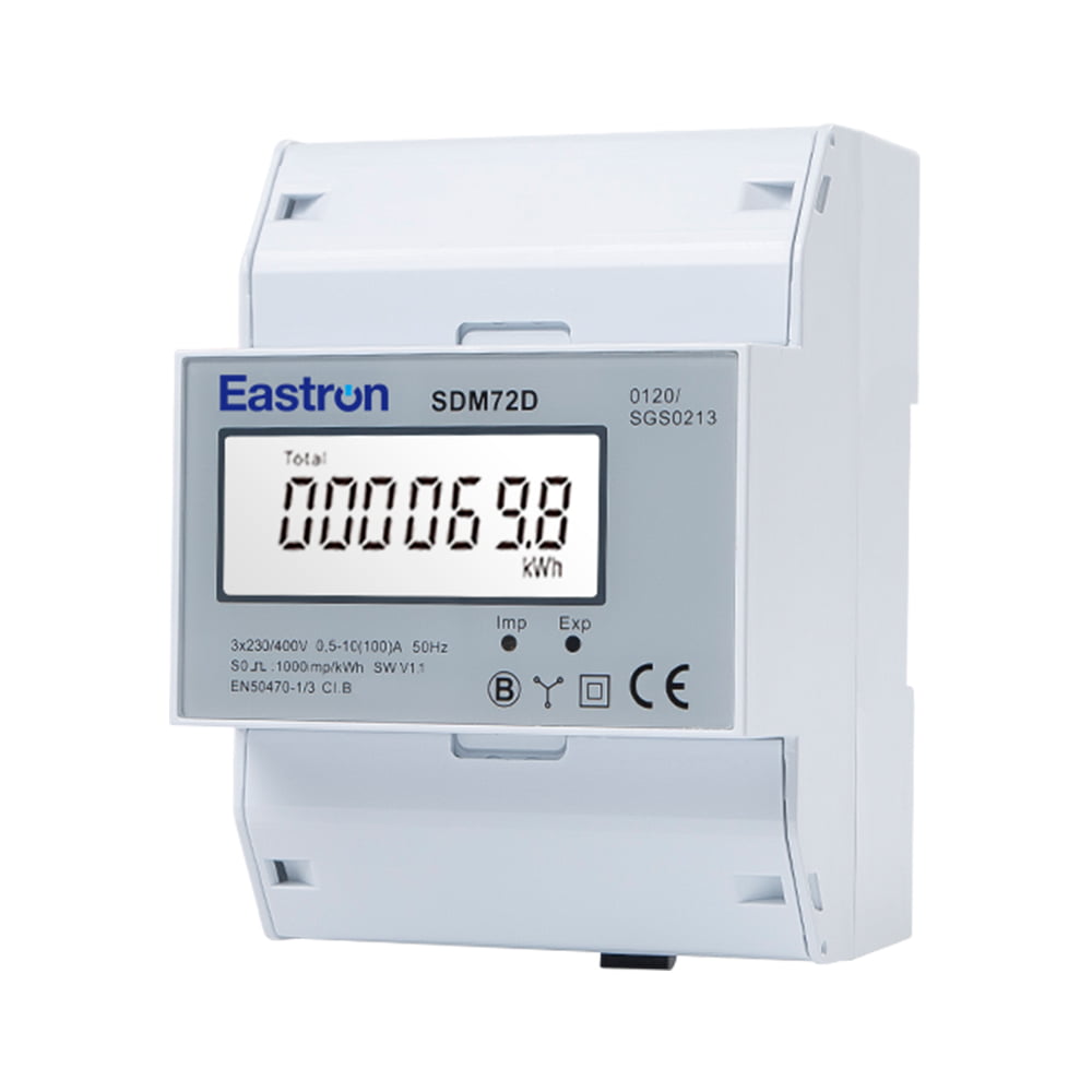 Dreiphasiger elektronischer kWh-Zähler für DIN-Schiene mit Impulsausgang